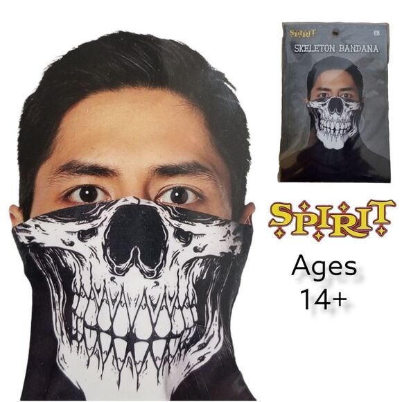 Skelton Bandana Skull Bandana, Skeleton Mask Ages 14+ - Picture 1 of 6